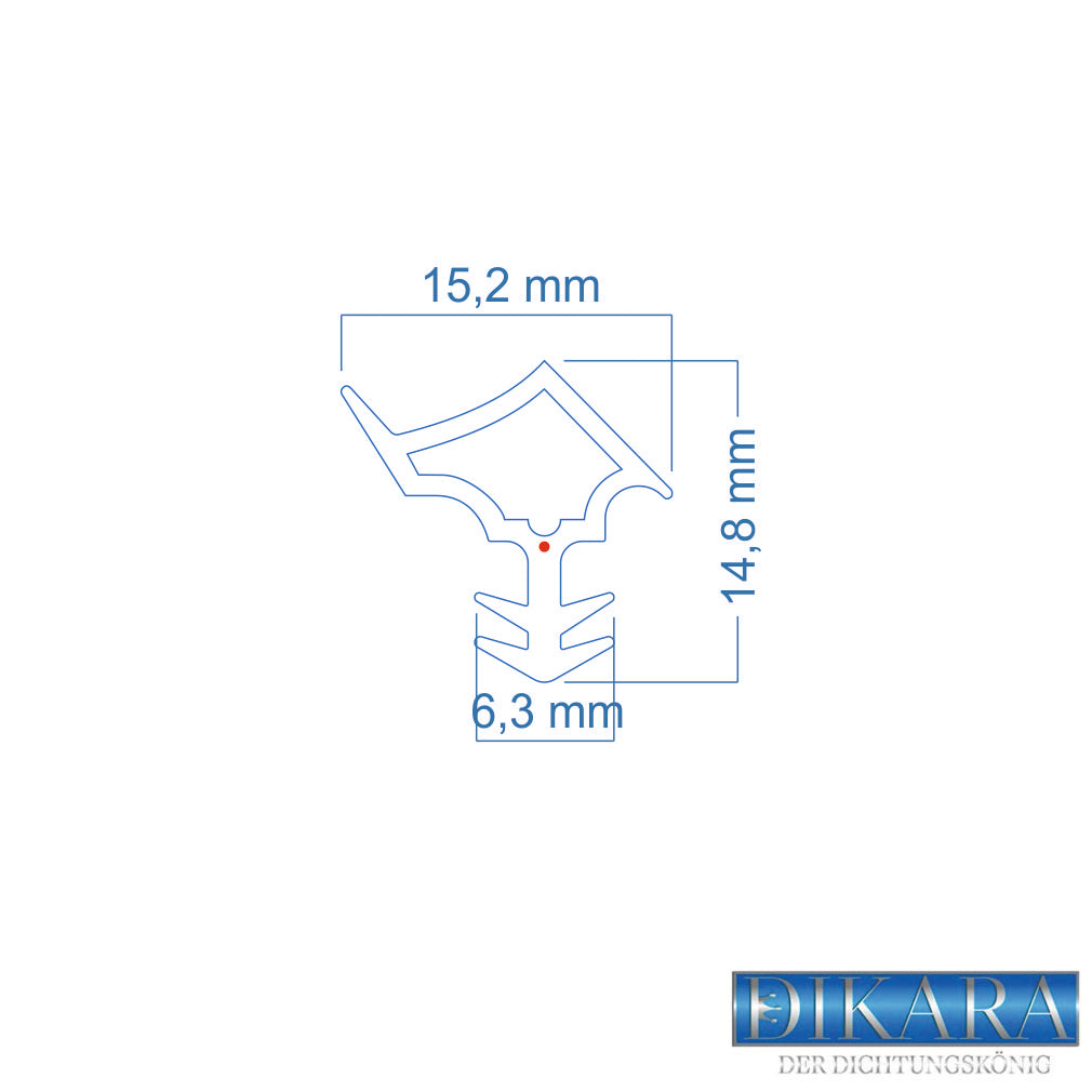 Stahlzargendichtung - Höhe 14,8mm Dichtungsbreite 15,2mm (Di-13)